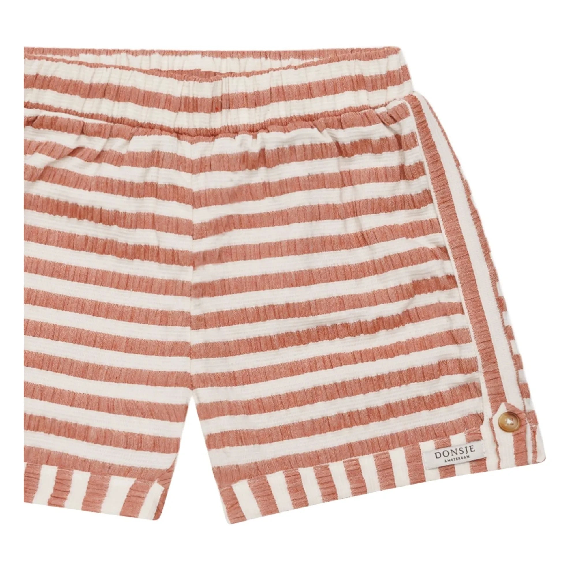 Donsje – Kaatio Gestreifte Bio-Baumwollshorts | Camel