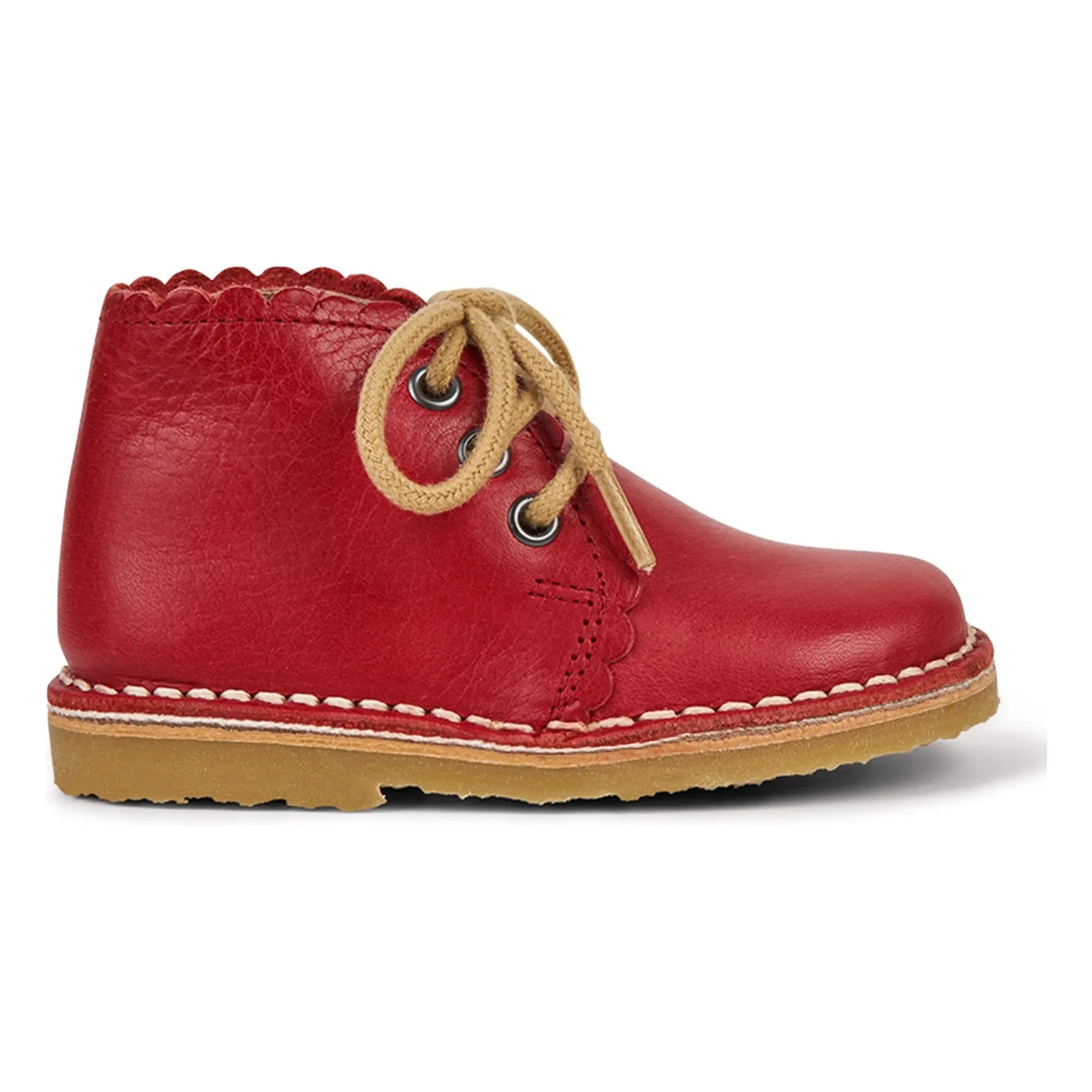 Petit Nord - Scallop Lace Boots | Red