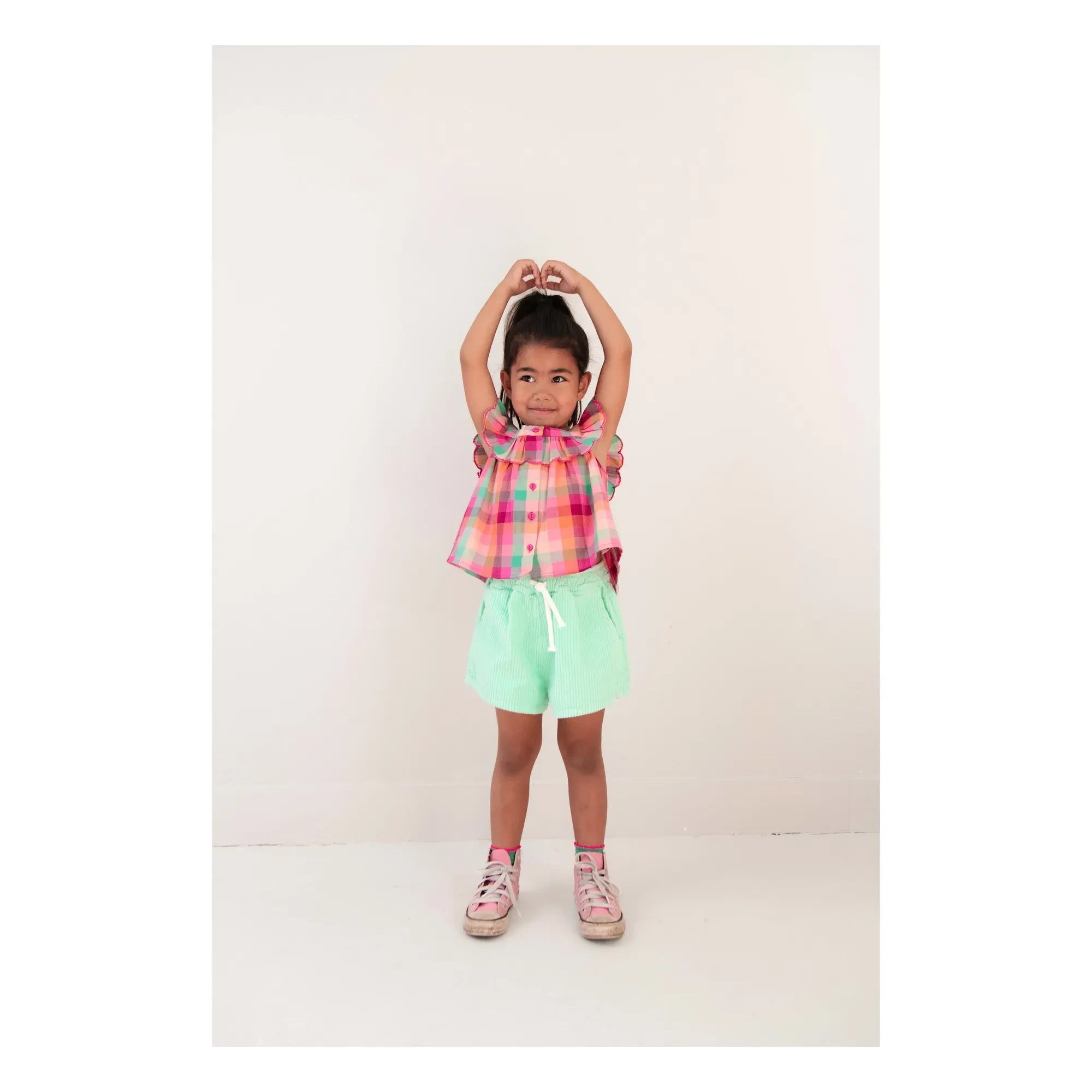 Jenest - Lou Velvet Organic Cotton Shorts | Turquoise