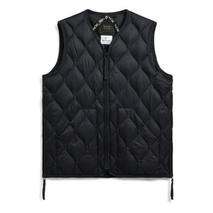 Taion - Military Unisex Nylon Sleeveless Zip-up Vest | Black