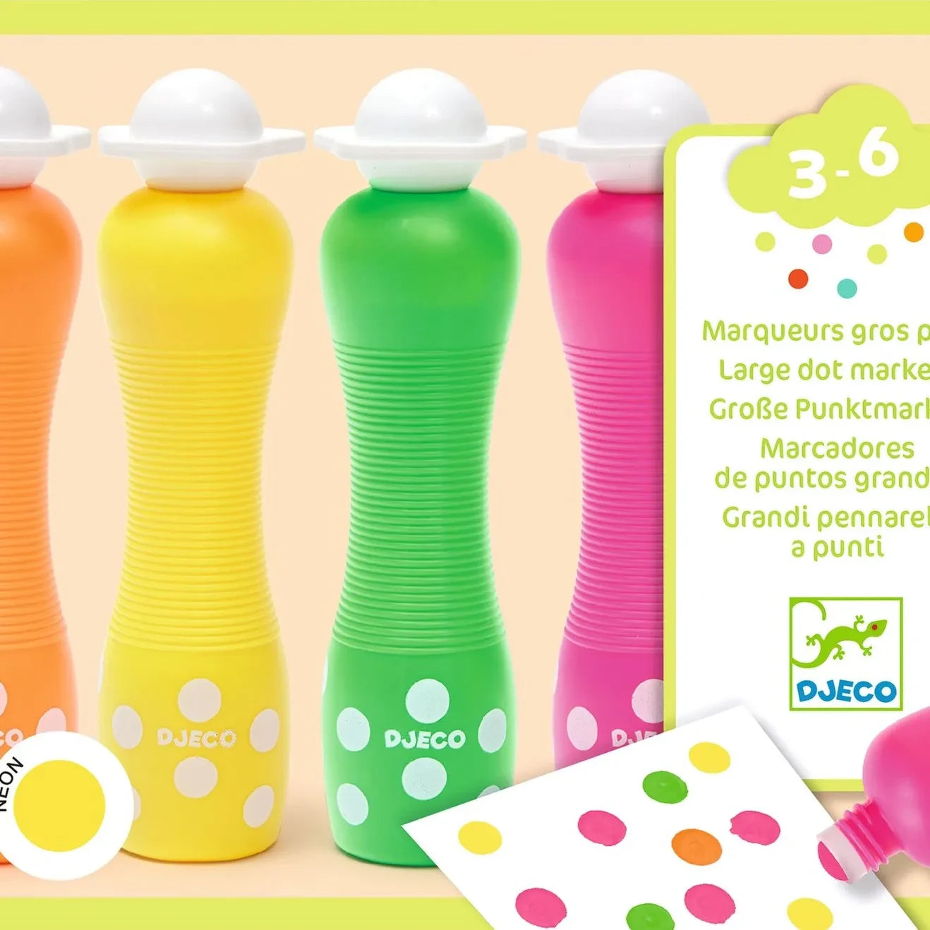 Djeco - Çocuklar İçin Köpük Kalemler - Neon