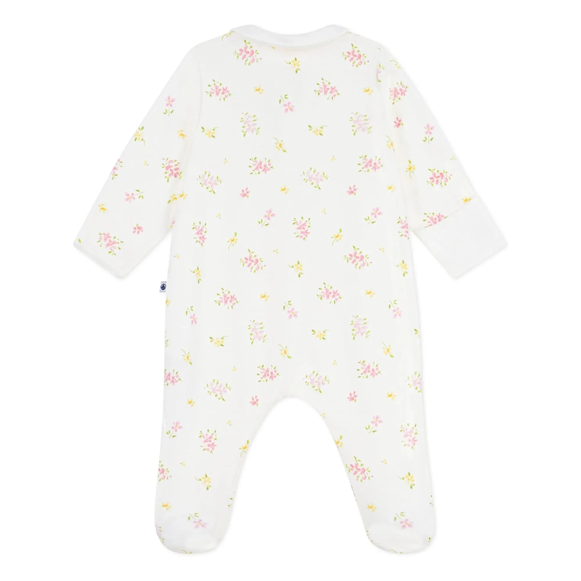 Petit Bateau - Pyjamas Dors Bien Çiçekli Organik Pamuk | Beyaz