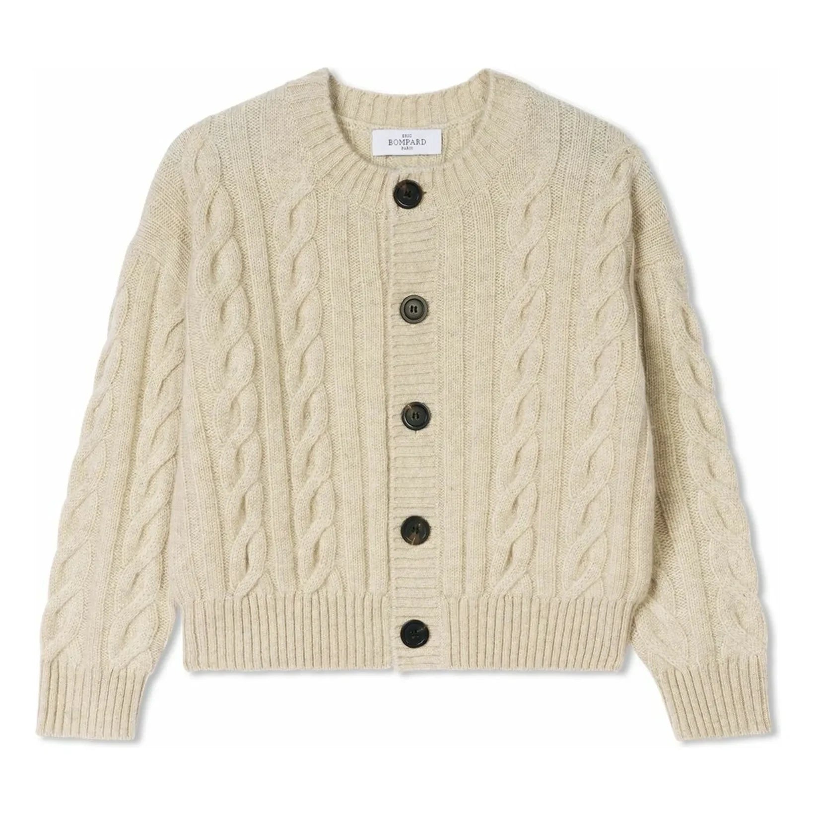 Bompard - Kaschmir-Cardigan mit Zopfmuster | Creme