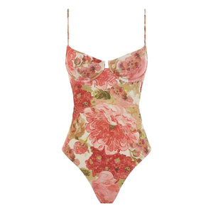 Peony – Klassischer einteiliger Badeanzug | Pink