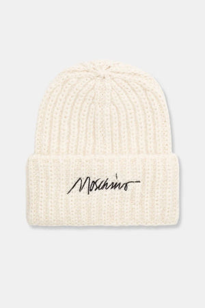 Moschino yünlü kumaştan kadın beanie şapka