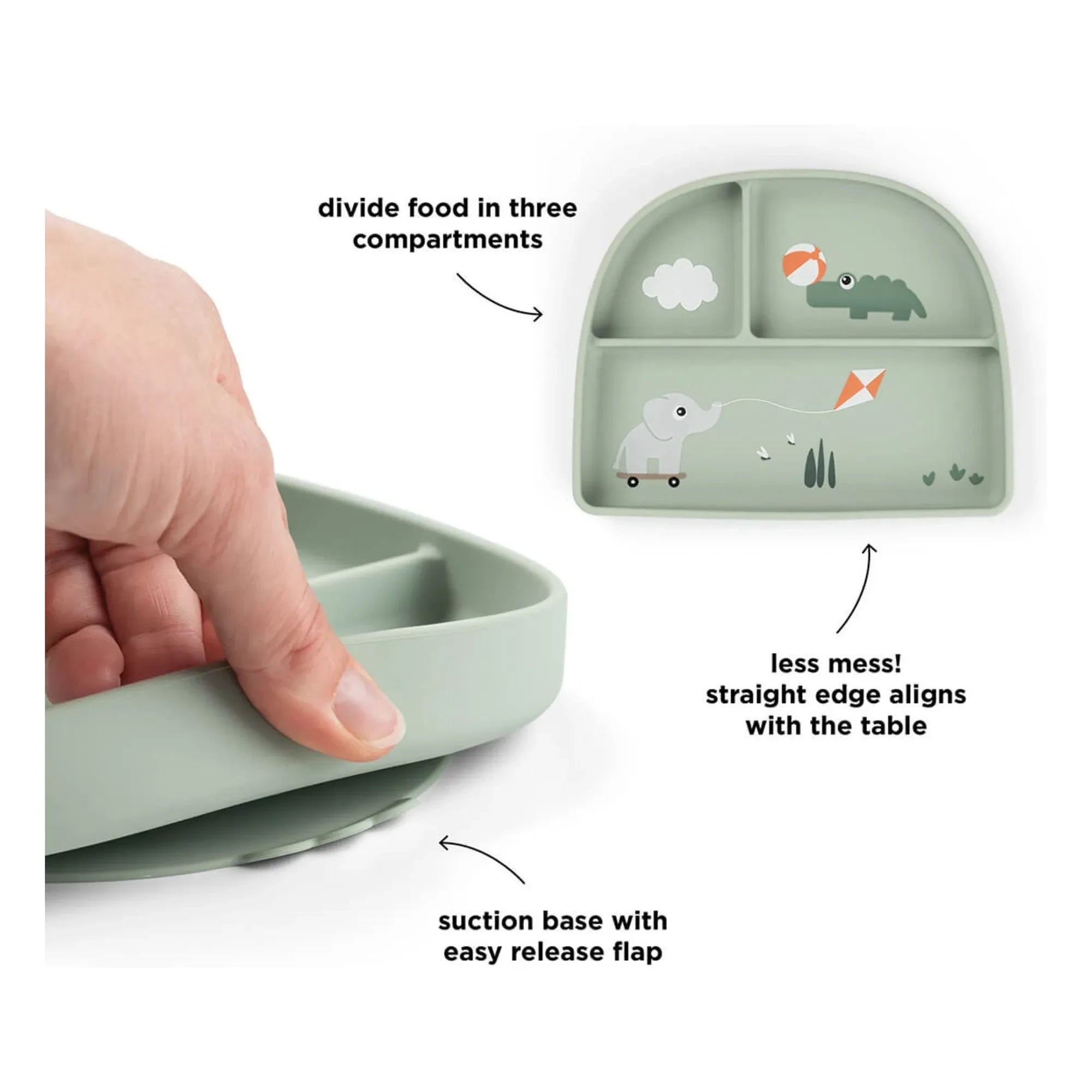 Done by deer - Spout plate with playground compartment | Green