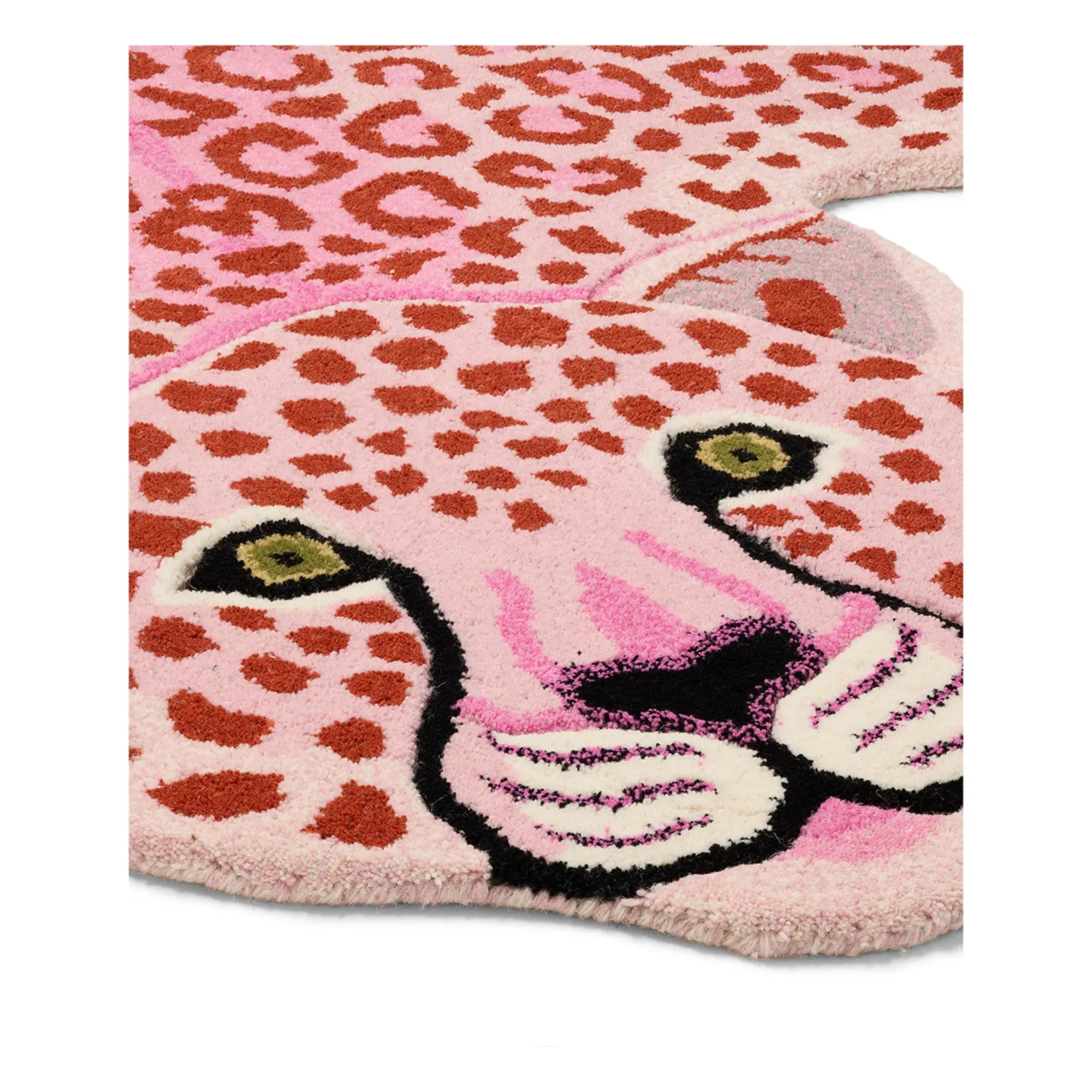 Doing Goods - Rosa Wolle Leopard Teppich | Rosa