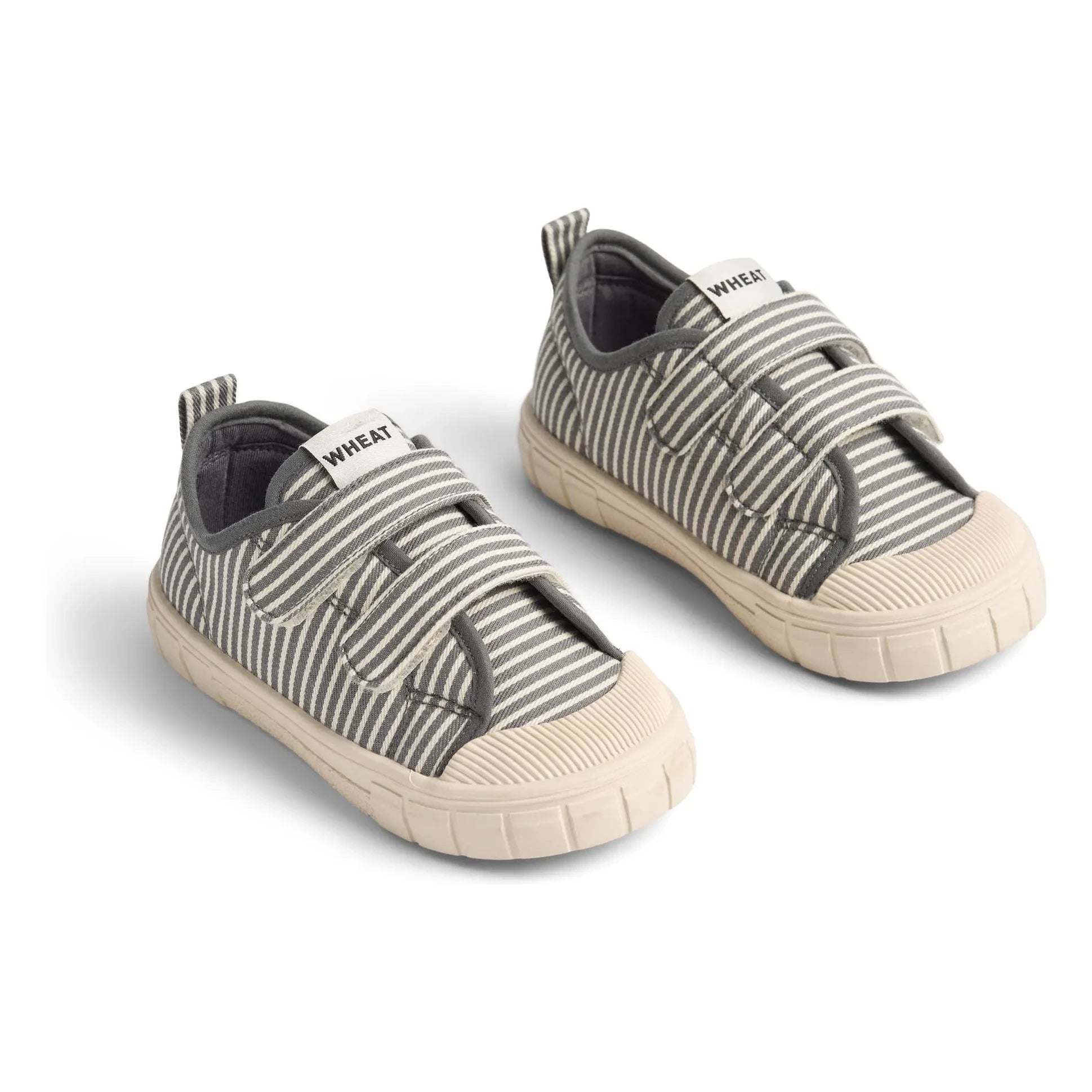 Wheat - Bobbie Striped Velcro Sneakers | Gray
