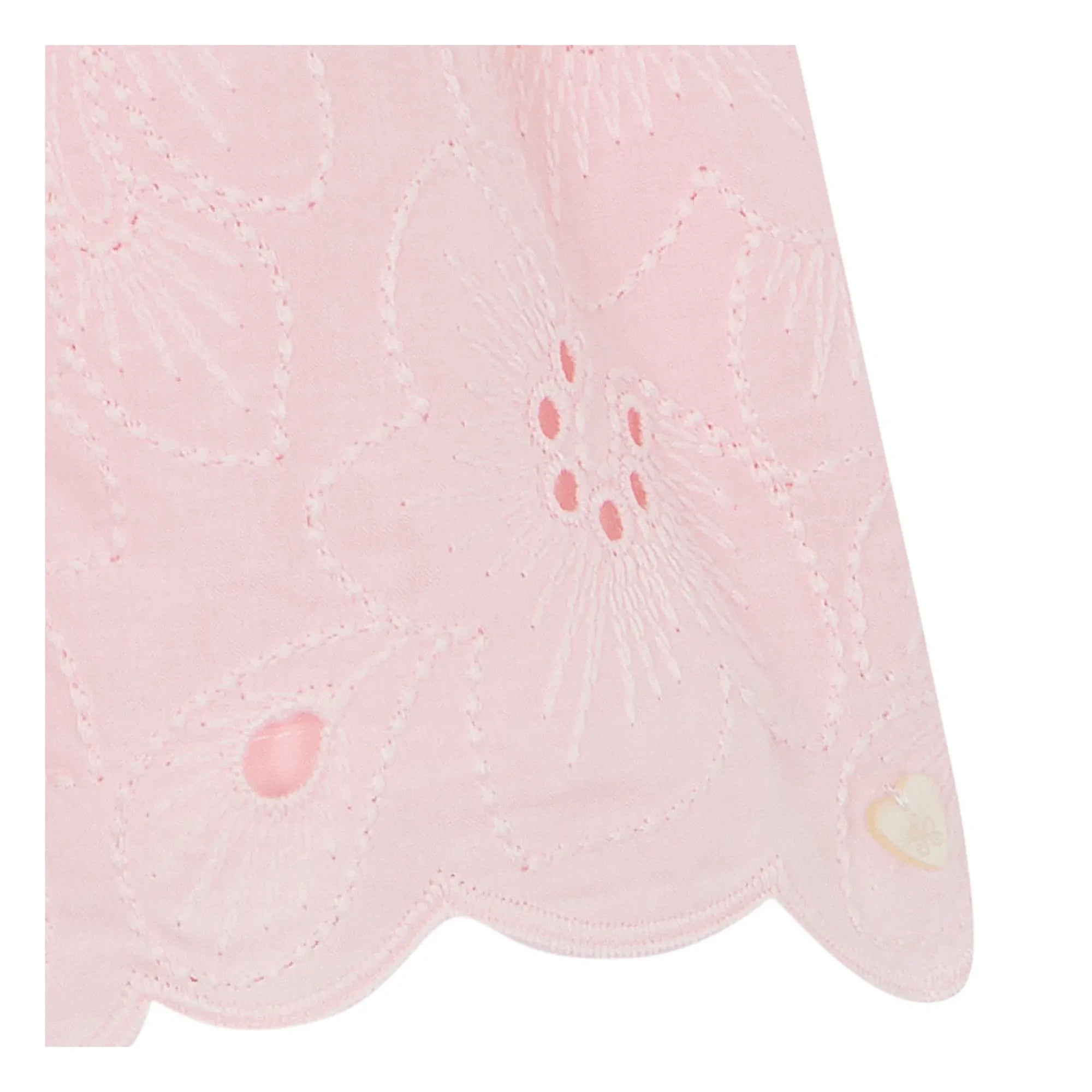 Tartine et Chocolat - Embroidered Flower Balloon Sleeve Dress | Powder Pink
