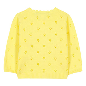 Tartine et Chocolat - Openwork Knit Cardigan | Yellow