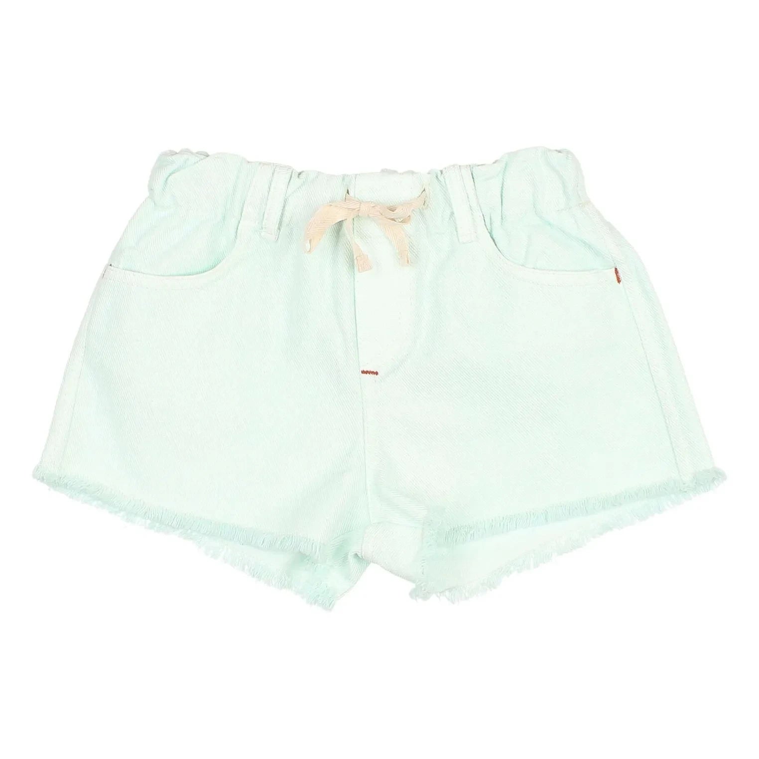Búho - Püsküllü Denim Lyocell Şort | Aqua