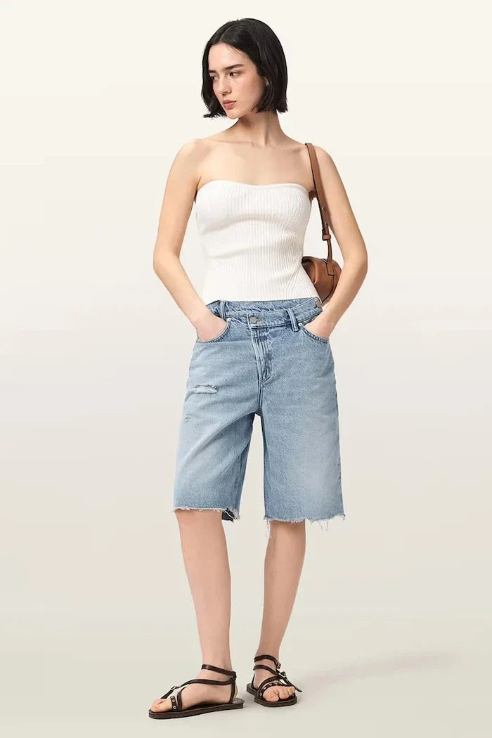 AllSaints Kadın Denim Kısa Şort AKI