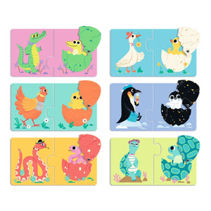 Djeco - Funny Eggs Zwei-Drei-teilige Puzzles