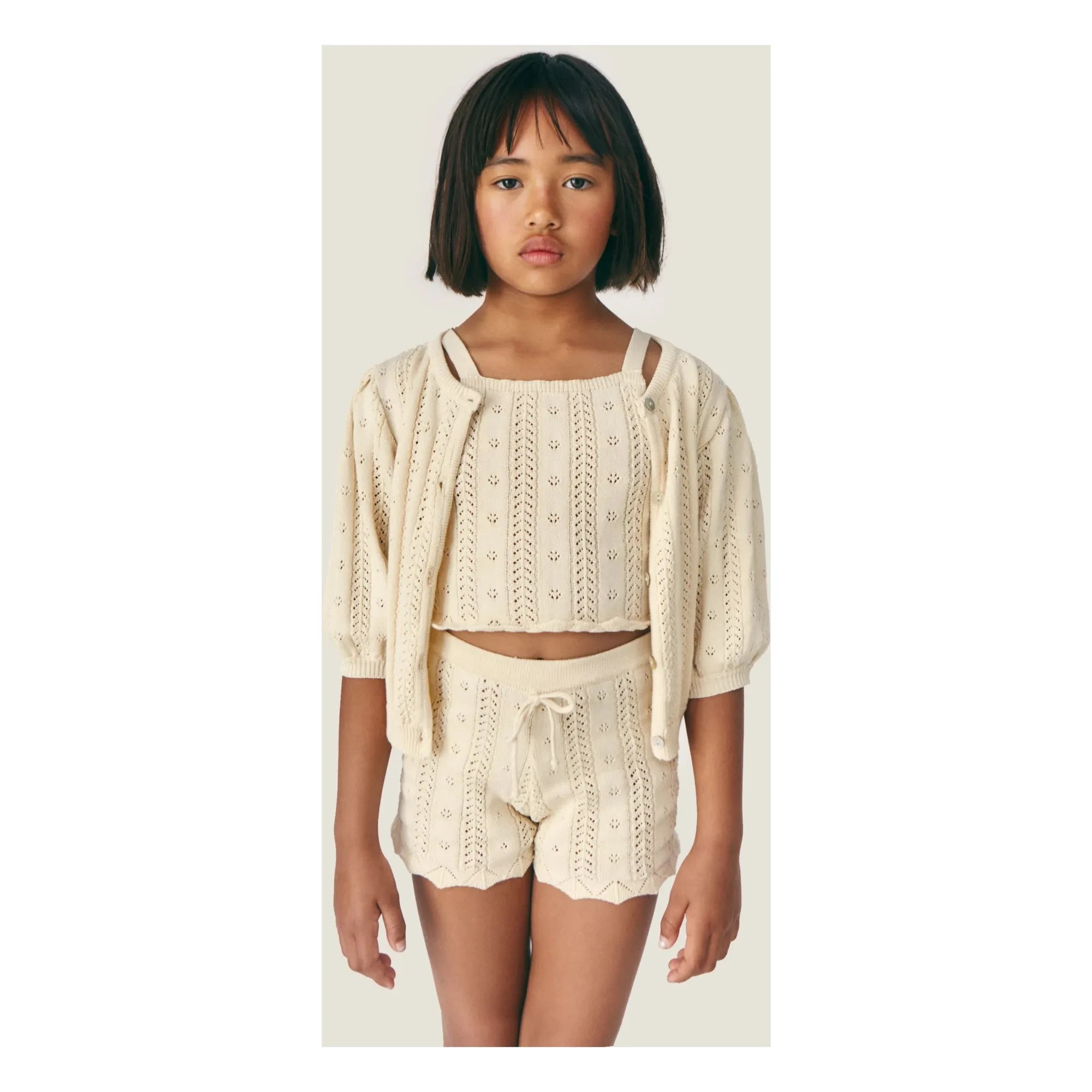 Mipounet - Nilda Short Knit Shorts | Ecru