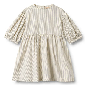 Wheat - Magda Striped Organic Cotton Dress | Ecru