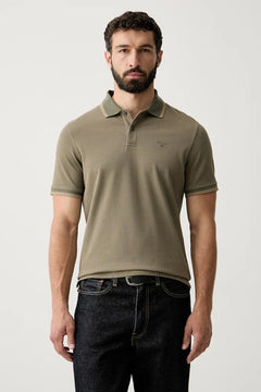 Barbour erkek pamuklu yakalı tişört Bernard