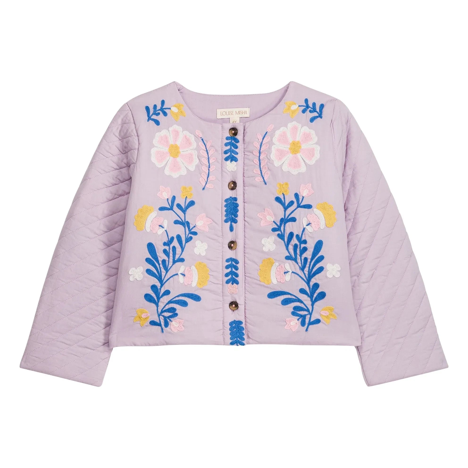 Louise Misha - Orisha Fleurie Organic Cotton Quilted Jacket | Mauve
