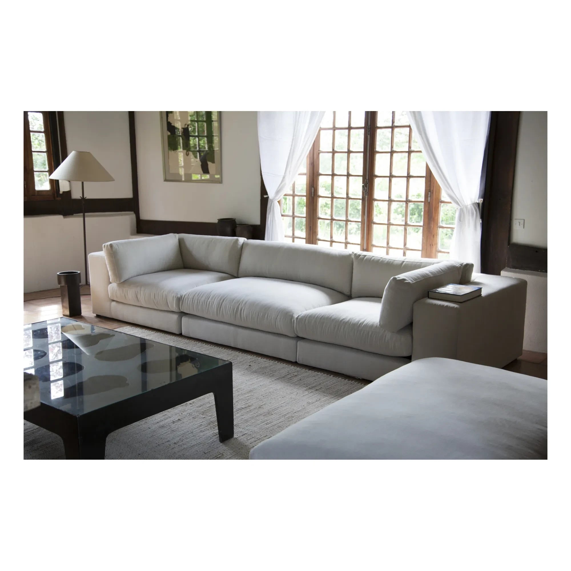 Panac Edition - Bellechasse 2 Kişilik Fireside Sandalye, Ham Kadife - 120 cm | Lacivert