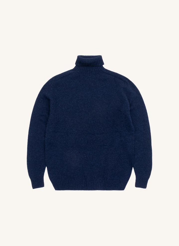 Origin Knitwear - Seamless Wool Turtleneck Sweater | Navy