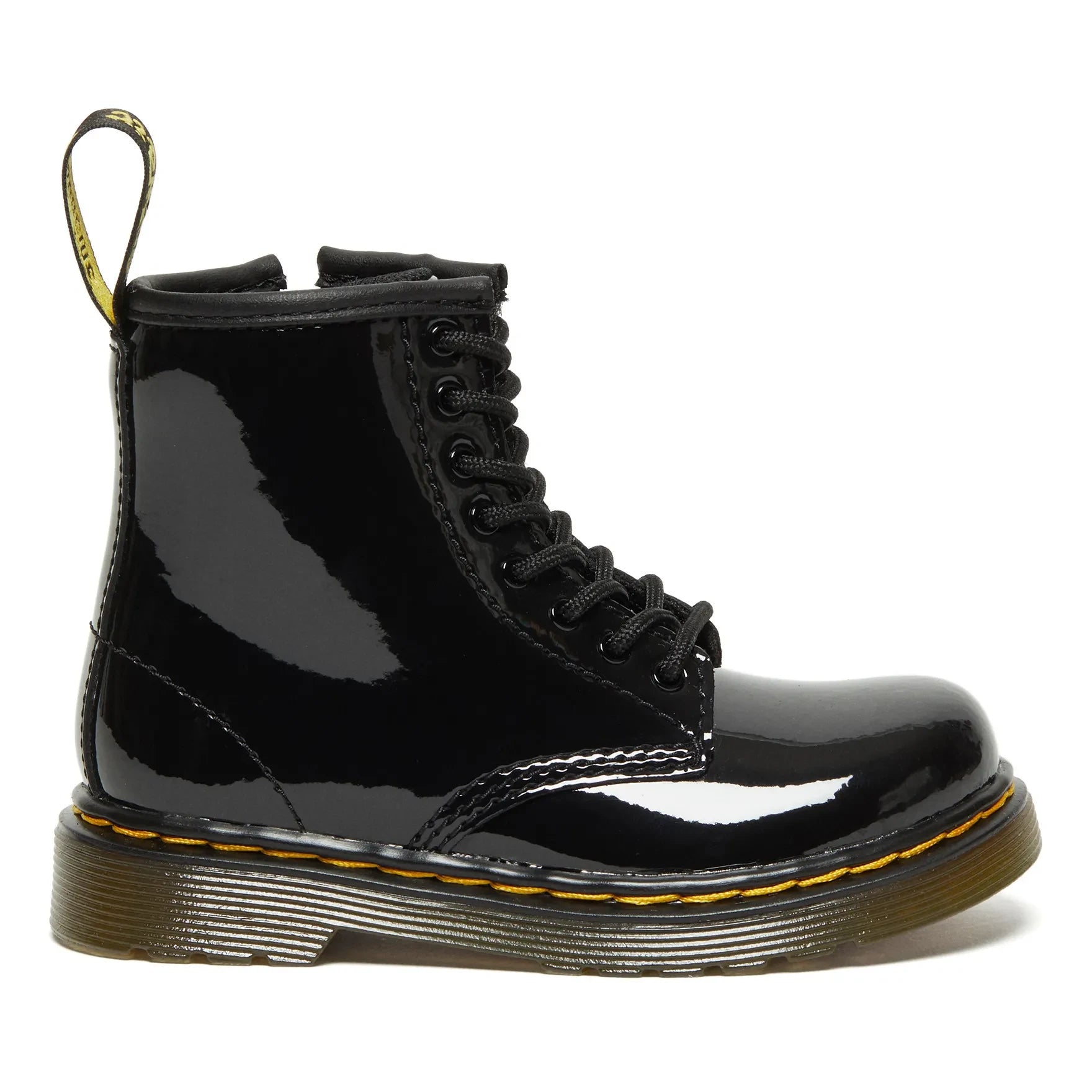 Dr. Martens – 1460 Lackleder-Schnürstiefel | Schwarz