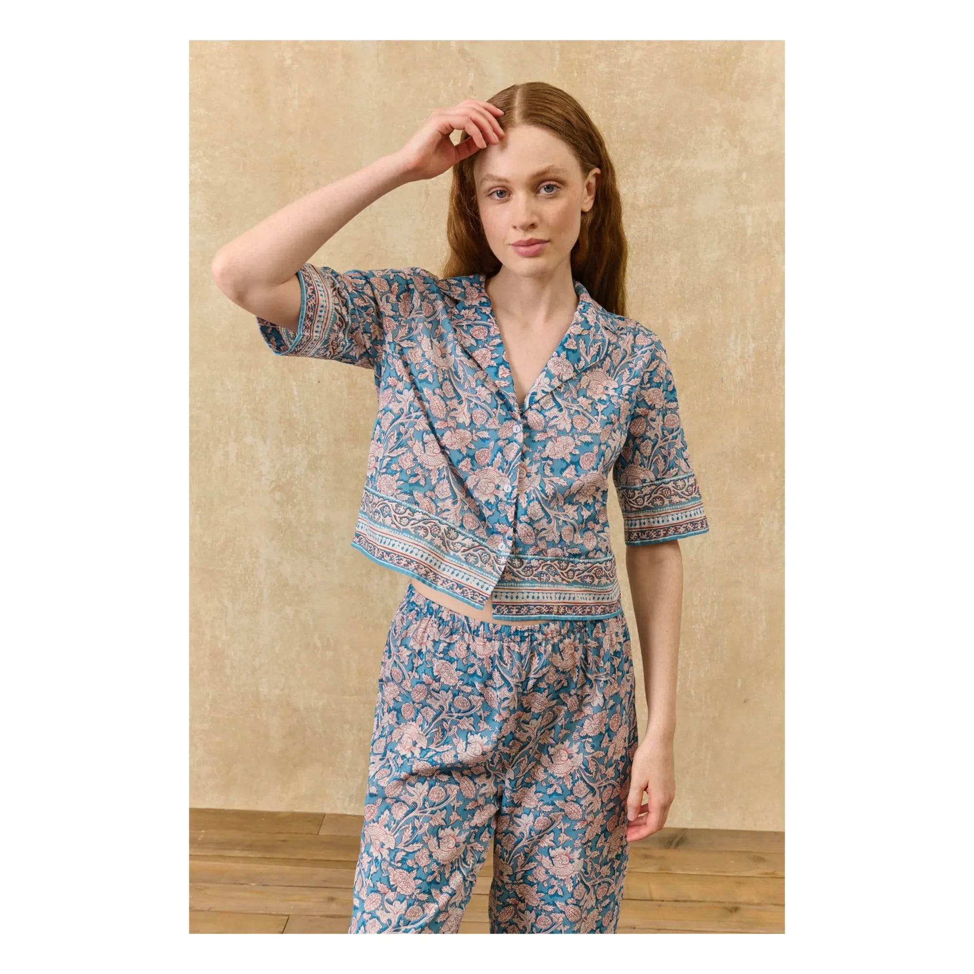 Louise Misha - Louka organik pamuklu pijama | Mavi