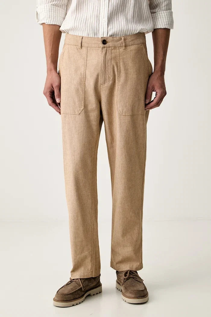 Scotch & Soda erkek pantolon, keten ilaveli