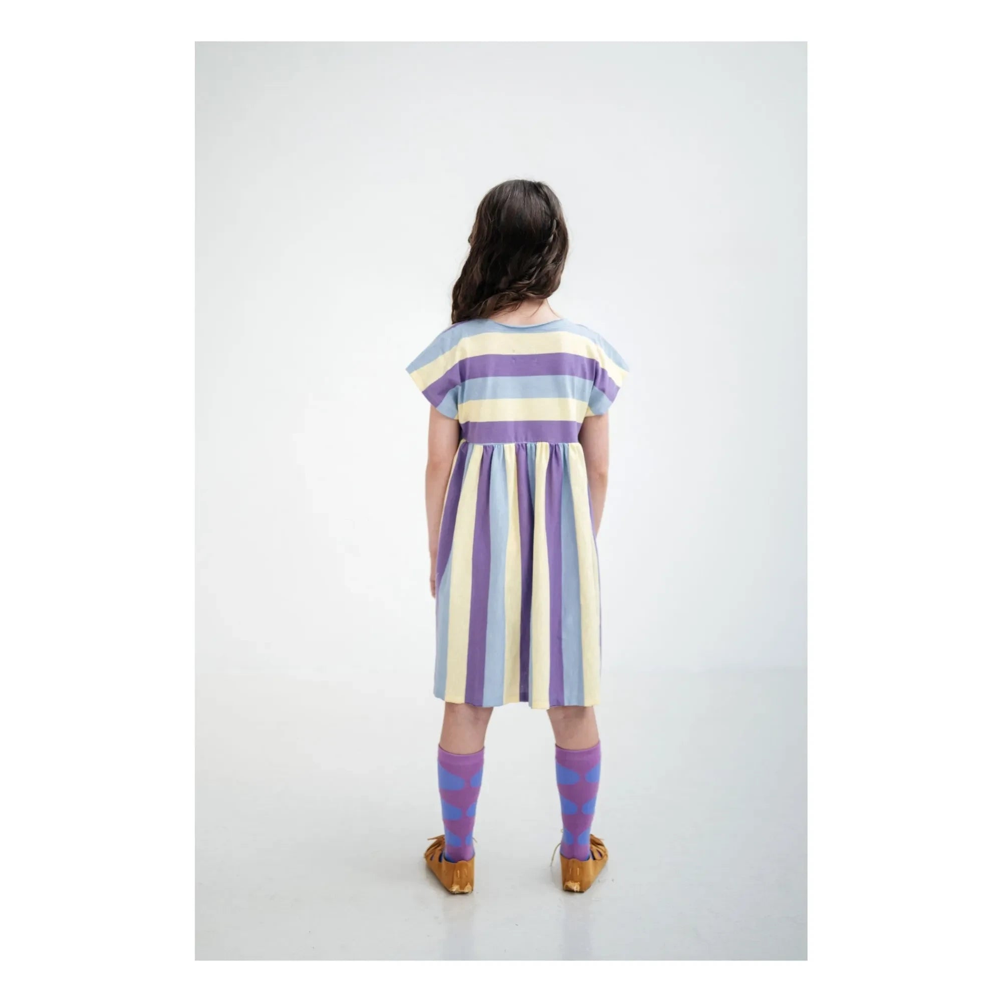 Repose AMS - Striped Organic Cotton Dress | Purple