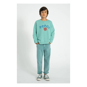 Piupiuchick - Peace Bio-Baumwoll-Sweatshirt | Türkis