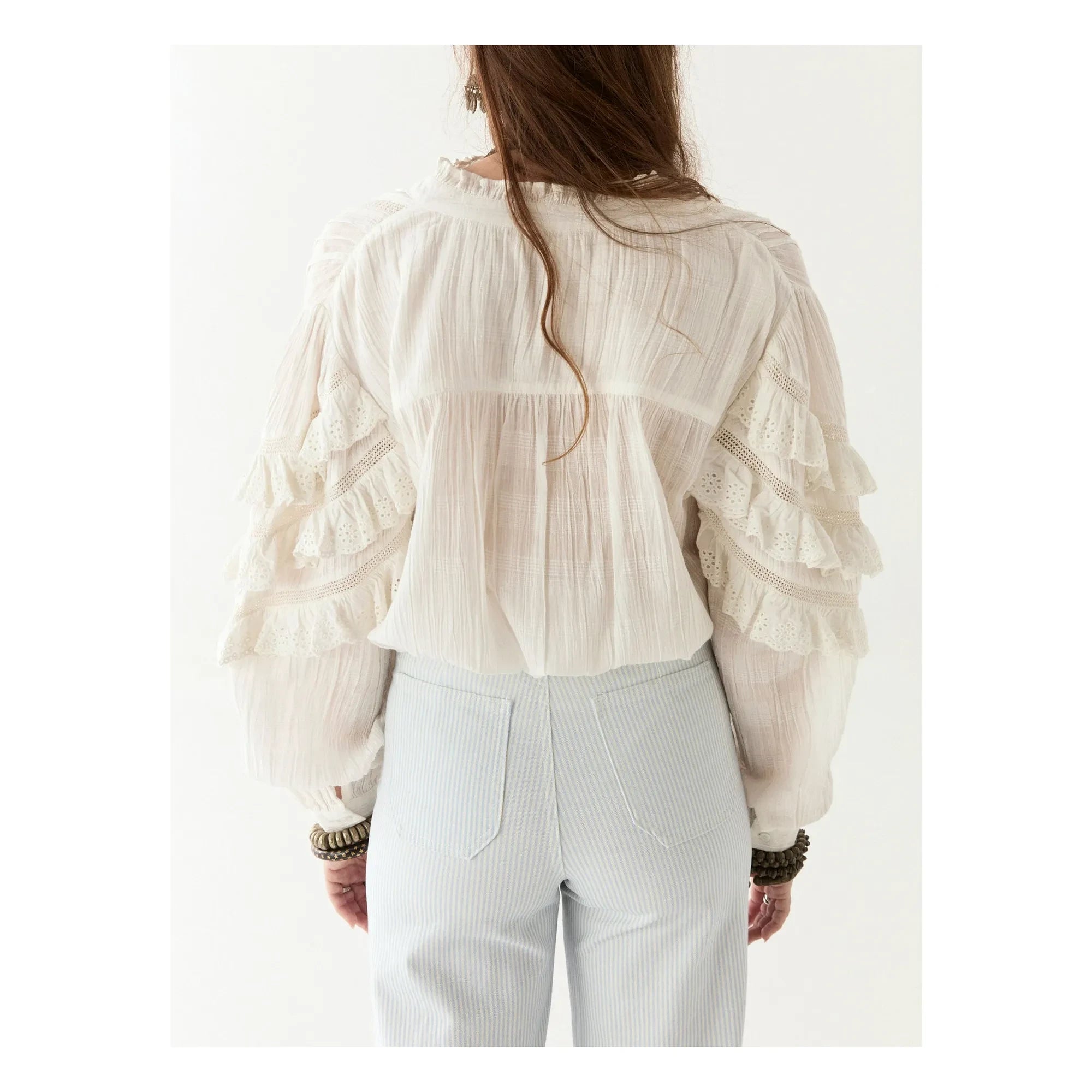 Maison Hotel – Kuba Schiffli Omara Bluse | Weiß