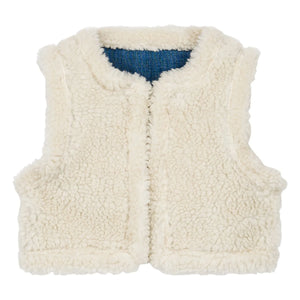 Louise Misha - Reversible Sleeveless Faux Fur Jacket Librana | Denim Blue
