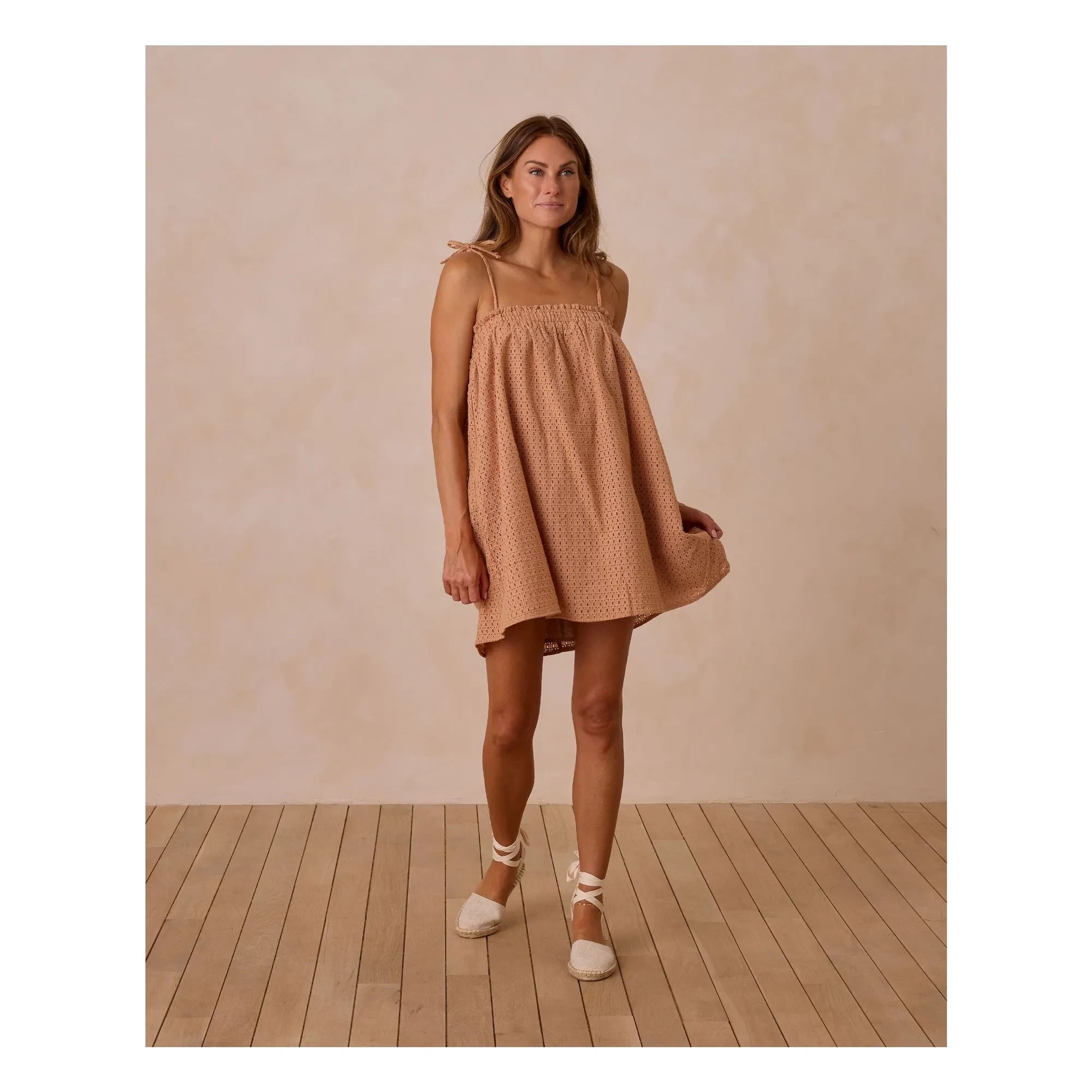 Rylee + Cru - Openwork Sahara Elbise | Terracotta