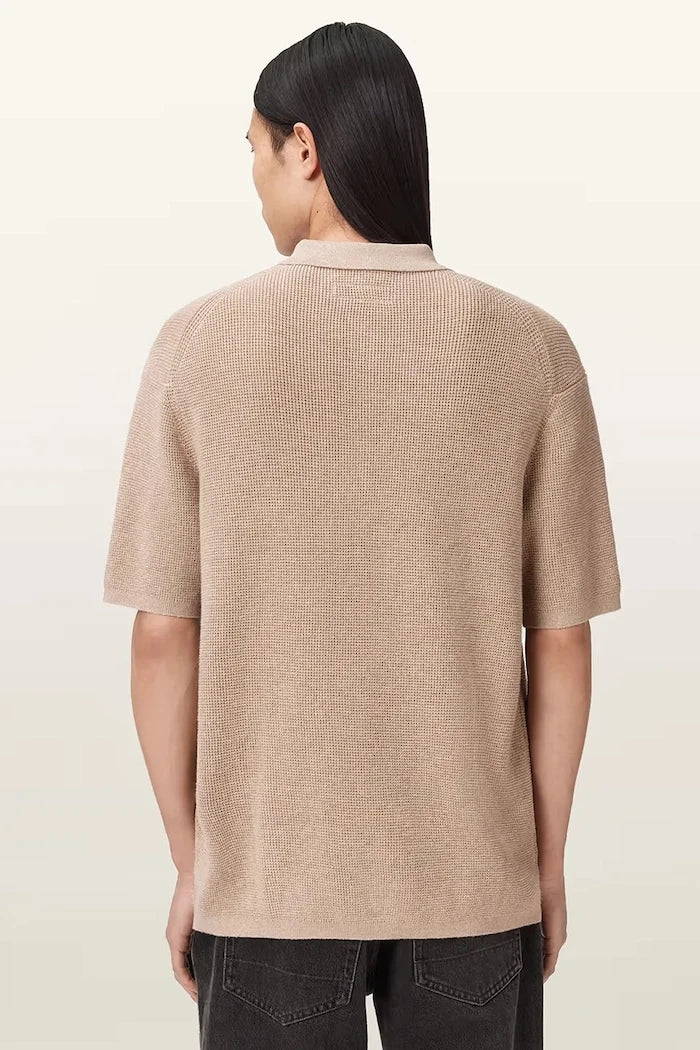 AllSaints erkek yün karışımlı yakalı tişört ASPEN