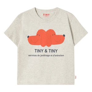 Tinycottons - T-Shirt aus Bio-Baumwolle mit Tiny & Tiny Dogs-Motiv | Heather Beige