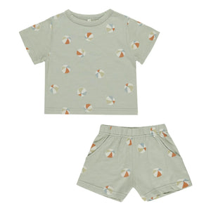 Rylee + Cru - T-Shirt and Balloon Shorts Set | Sage