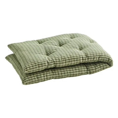 Madam Stoltz - Cotton Checkered Bench Cushion | Green