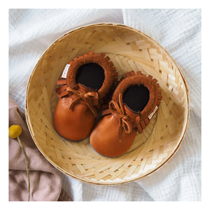 Baobaby - Fringed Knot Slippers | Orange