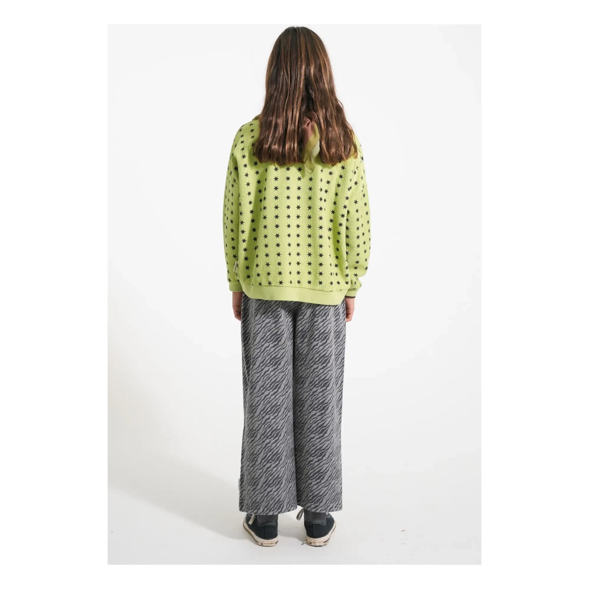 Piupiuchick - Stern-Sweatshirt aus Bio-Baumwolle mit Kordelzug | Grün