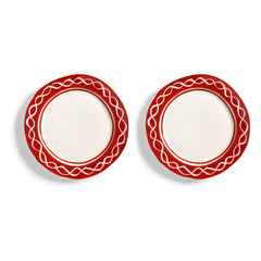 &Klevering - Festivo Porzellanteller - 2er Set | Rot
