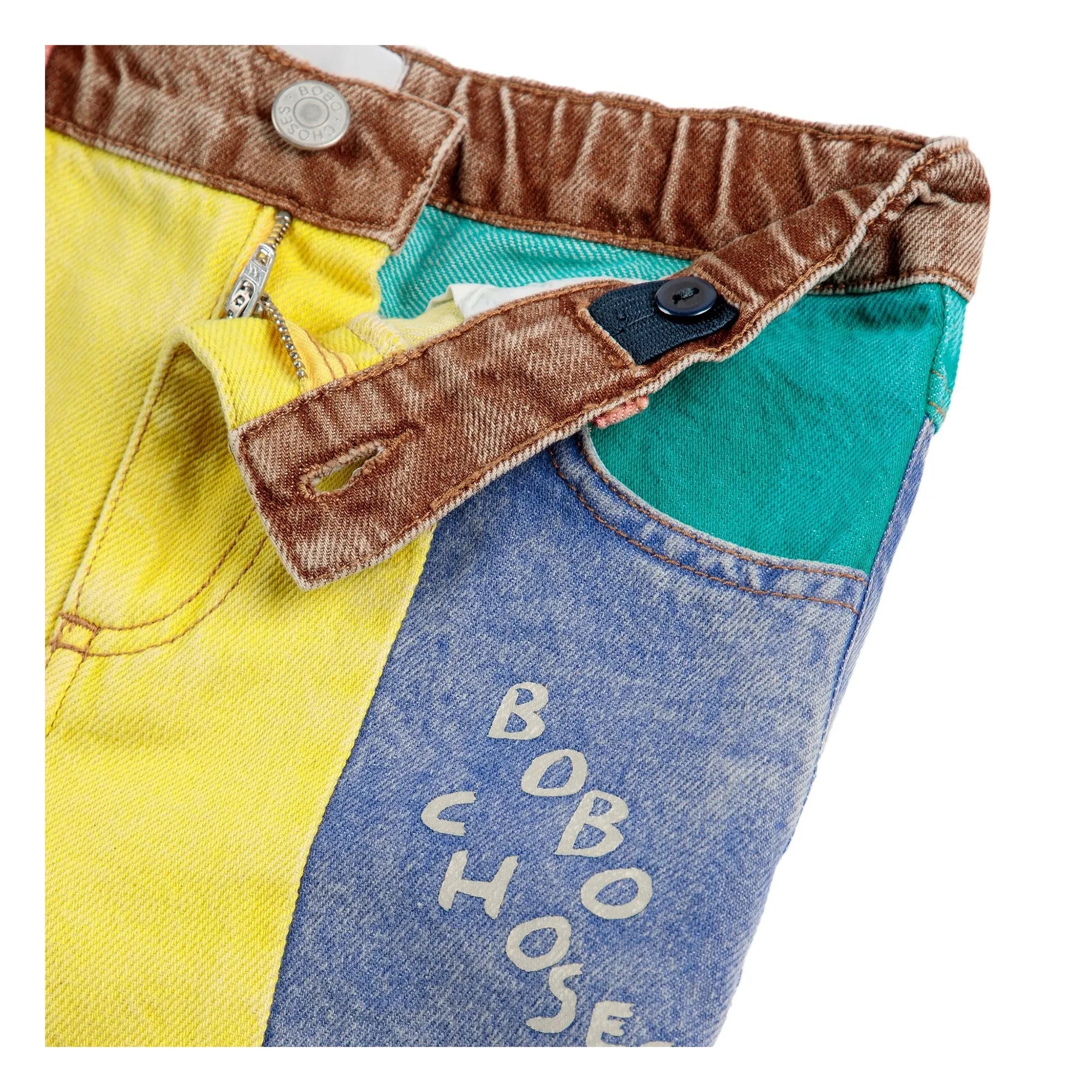 Bobo Choses - Renk Bloklu Organik Pamuk Jeans | Sarı