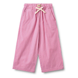 Wheat - Sasha organik pamuklu çizgili pantolon | Pembe