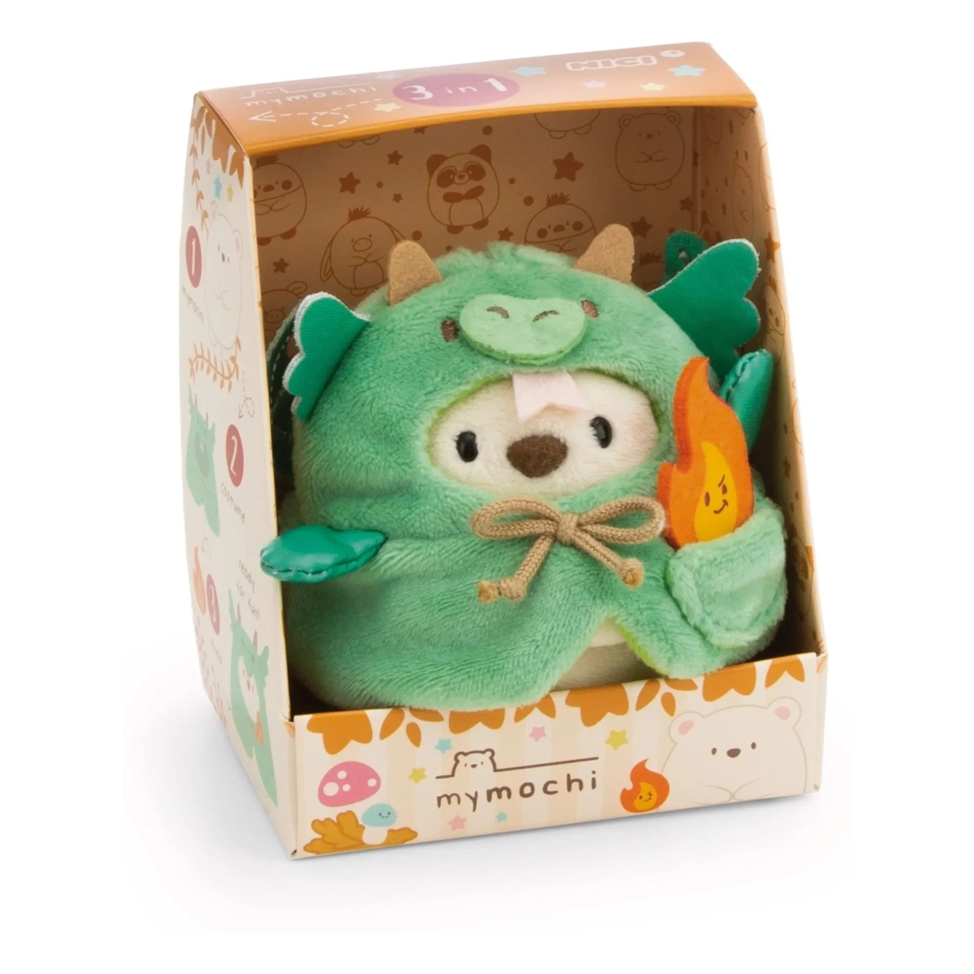 Nici - Snono Beyaz Ayı peluş Dragon kostümüyle | Yeşil