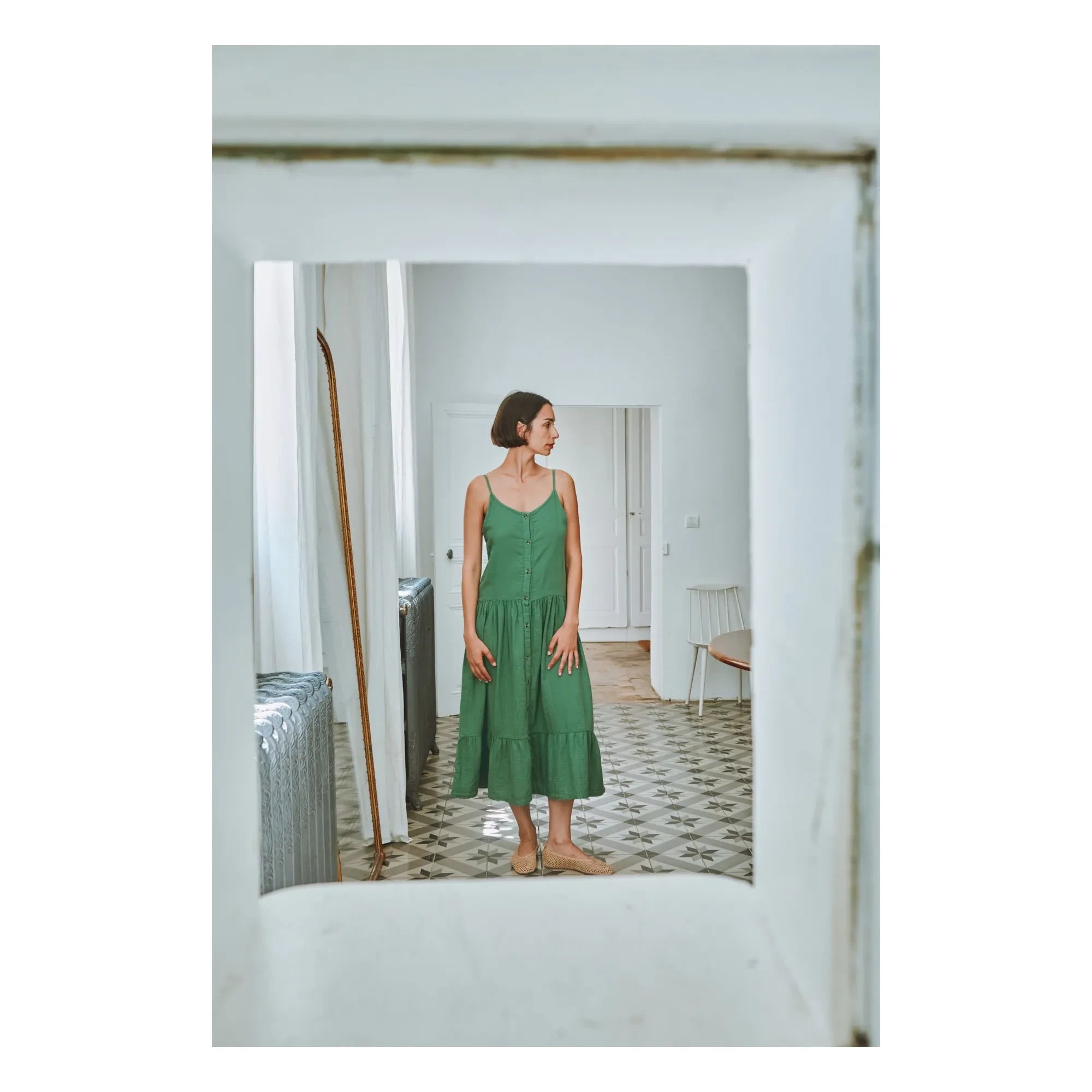 Poudre Organic - Celosie elbise | Orman Yeşili