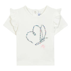 Tartine et Chocolat - Liberty Schmetterling Baby T-Shirt | Weiß