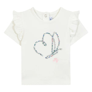 Tartine et Chocolat - Liberty Schmetterling Baby T-Shirt | Weiß