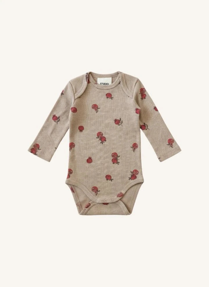 Studio Bohème - Woody Grenades Organic Cotton Bodysuit | Beige