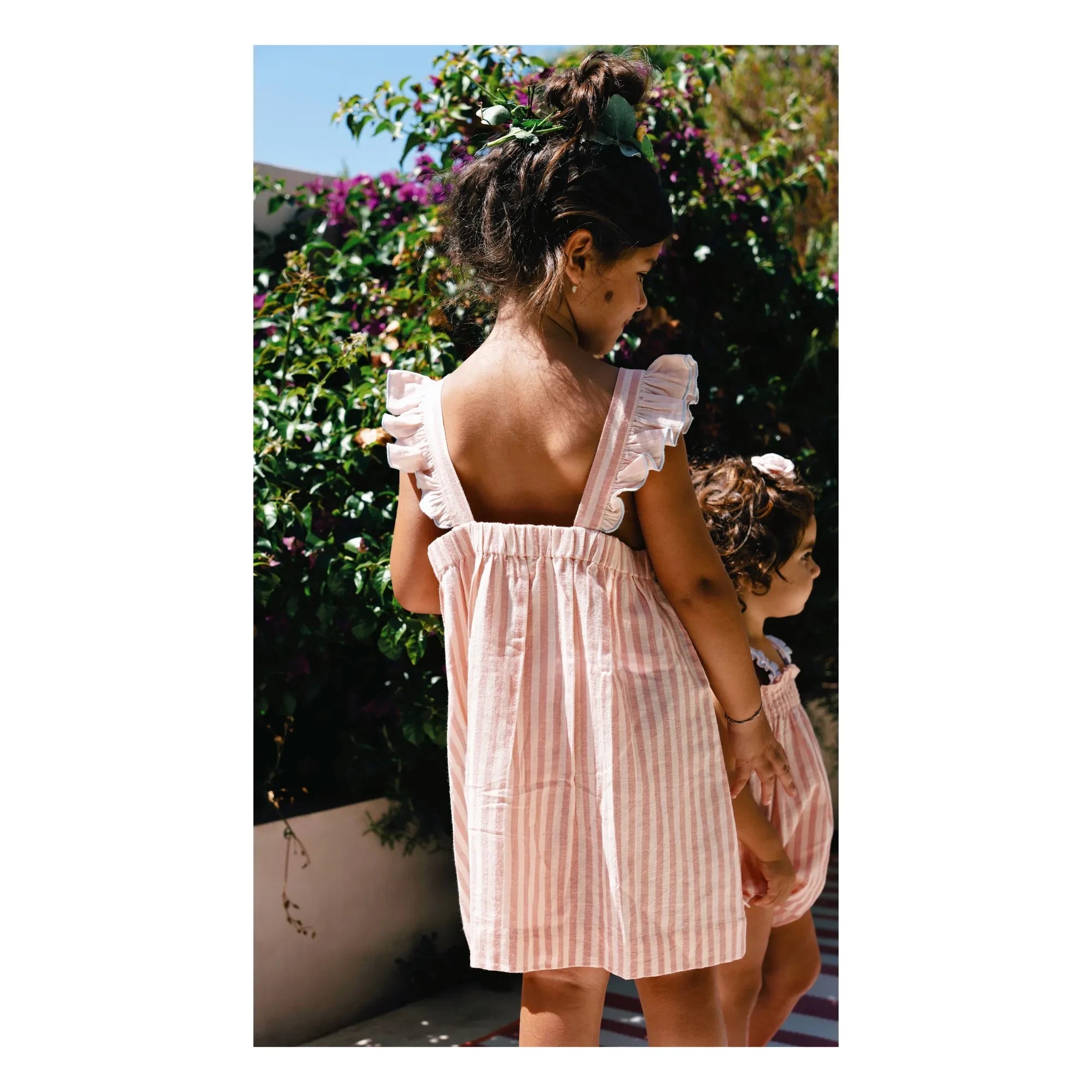 Lilinoa - Eve Striped Ruffle Dress | Blush