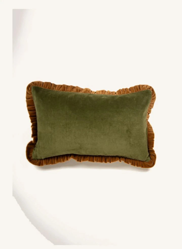 Olsson & Jensen - Doris Velvet Ruffled Pillowcase | Green