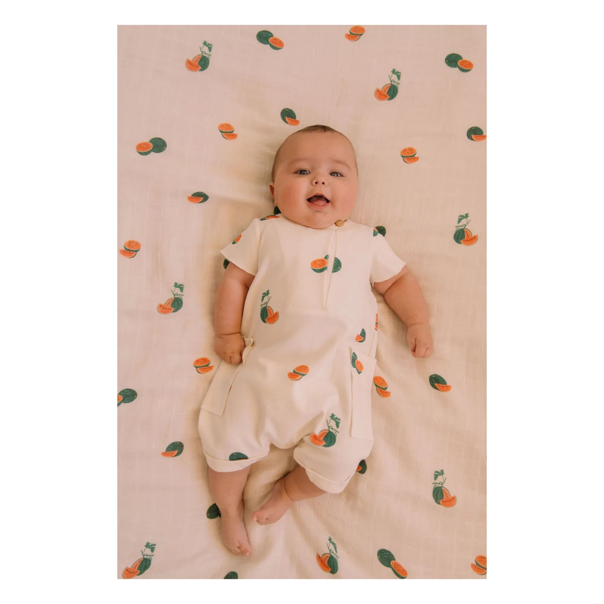 Studio Bohème - Jumpsuit Aimé Wassermelone Bio-Baumwolle | Ecru