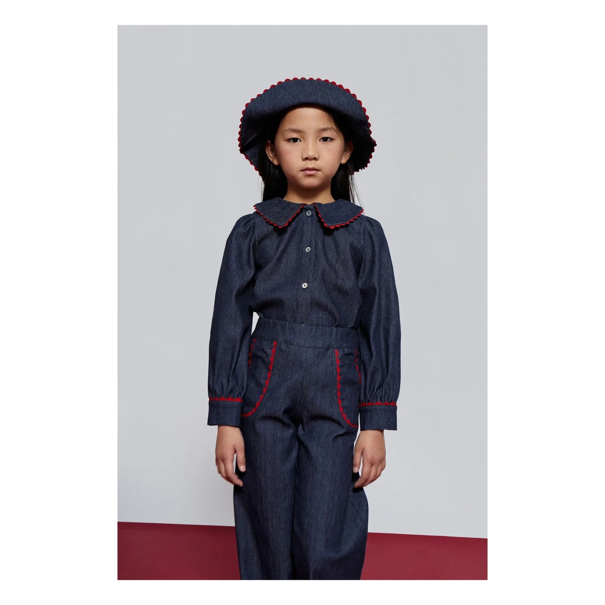 Mipounet - Jean Claudine Kragen Cecilia Bluse | Dunkelblau