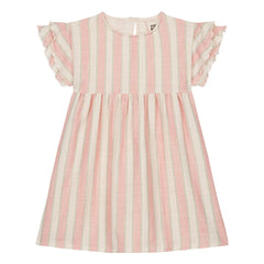 Studio Bohème - Gestreiftes Cousin Kleid aus Bio-Baumwollgaze | Rosa